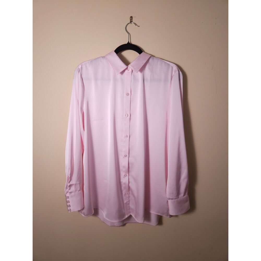 Land's End Pale Pink Oxford Button Down - Womens Size 12